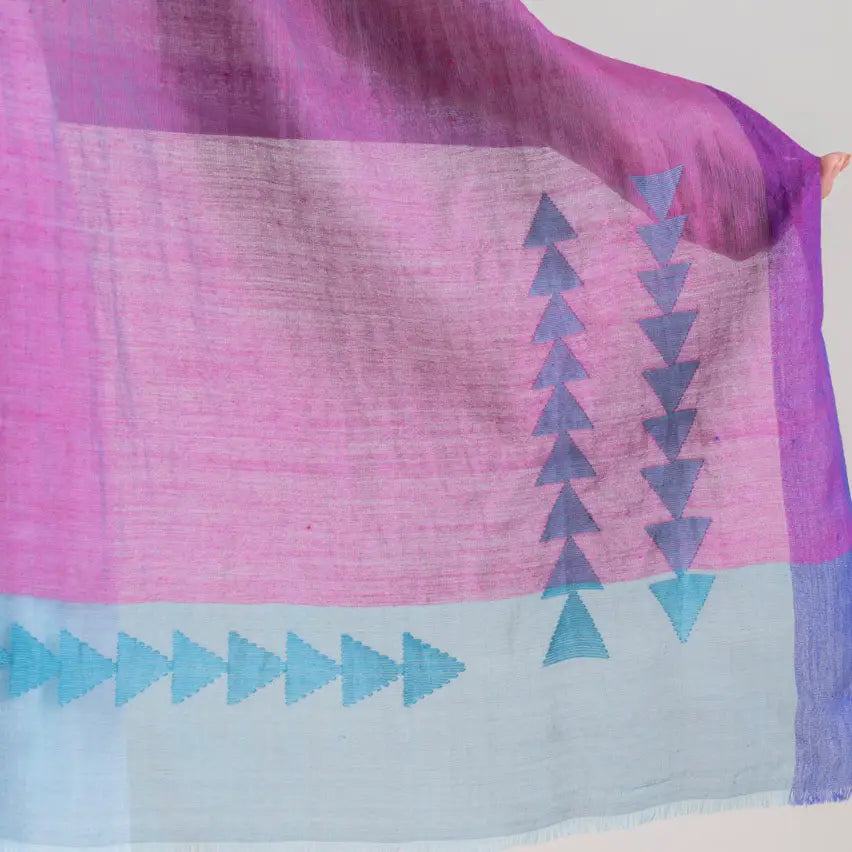 Sadhu Collective Silk Wool Jamdani Scarf