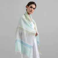 Sadhu Collective Sea Mist Handwoven Linen Scarf