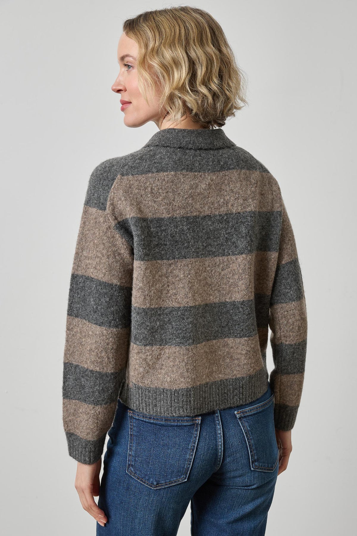 Lilla P Striped Polo Sweater