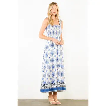 THML Floral Print Ruffle Strap Midi Dress