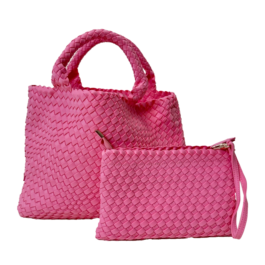 Ahdorned Lily Woven Neoprene Tote with Pouch