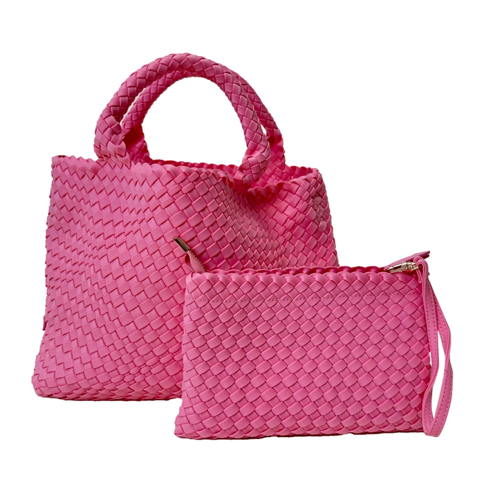 Ahdorned Lily Woven Neoprene Tote with Pouch