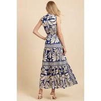 Pinch Floral & Geometric Tiered Maxi Dress