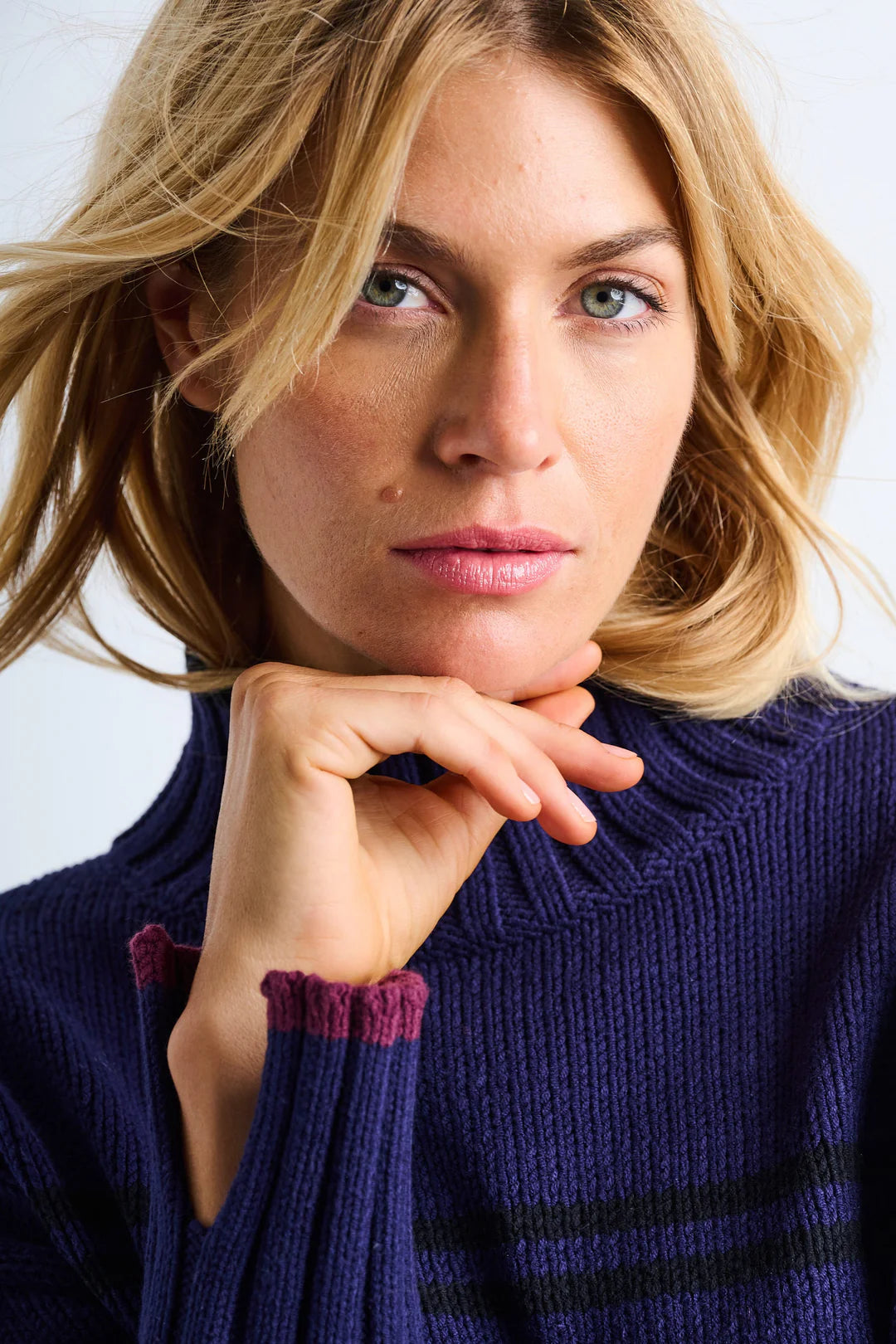 Lisa Todd Highline Stripe Mock Neck Sweater