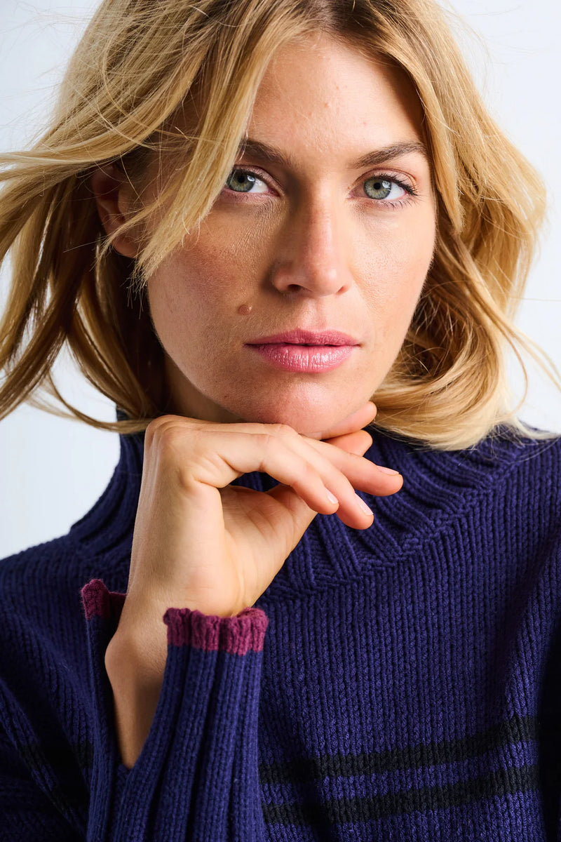 Lisa Todd Highline Stripe Mock Neck Sweater
