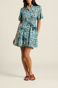 Trovata Birds of Paradis Martinique Cielo Floral Dress