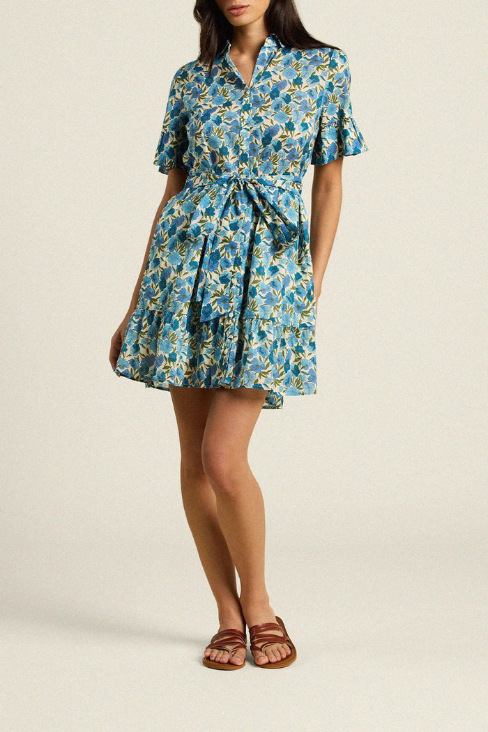 Trovata Birds of Paradis Martinique Cielo Floral Dress