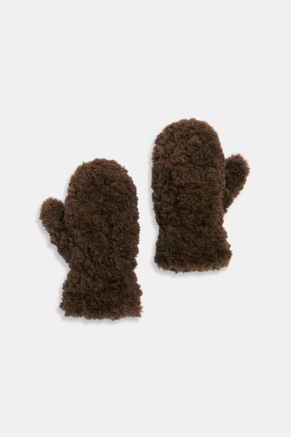 Common Knit Faux Shearling Curly Mittens