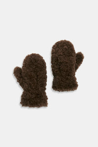 Common Knit Faux Shearling Curly Mittens