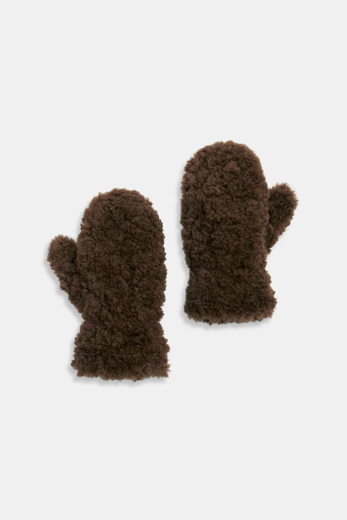 Common Knit Faux Shearling Curly Mittens