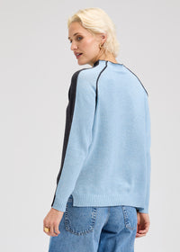 Zaket & Plover Reversible Block Funnel Neck Sweater