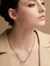 RHO Jewelry Two Tone Double Hoop Earrings