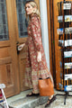 Vintage Floral Stripe Terracotta