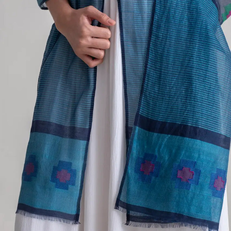 Sadhu Collective Silk Wool Jamdani Scarf