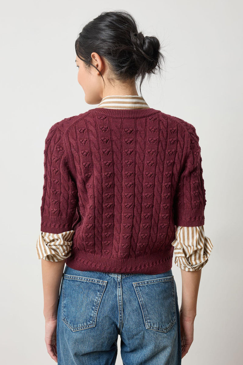Lilla P Short Sleeve Cashmere Blend Cardigan