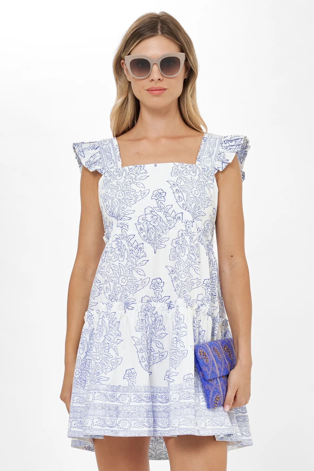 Oliphant Smocked Square Mini Dress