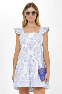 Oliphant Smocked Square Mini Dress