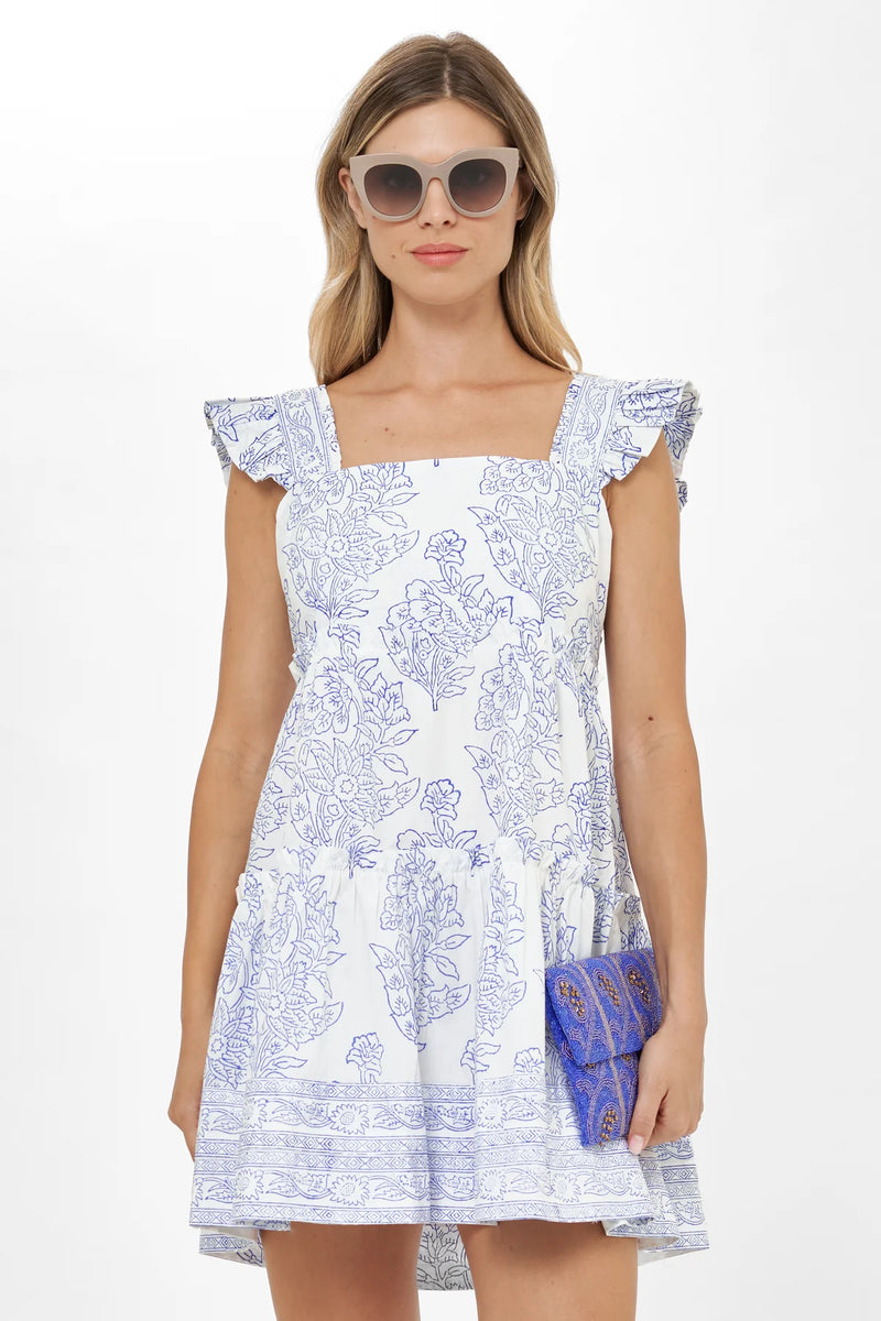Oliphant Smocked Square Mini Dress