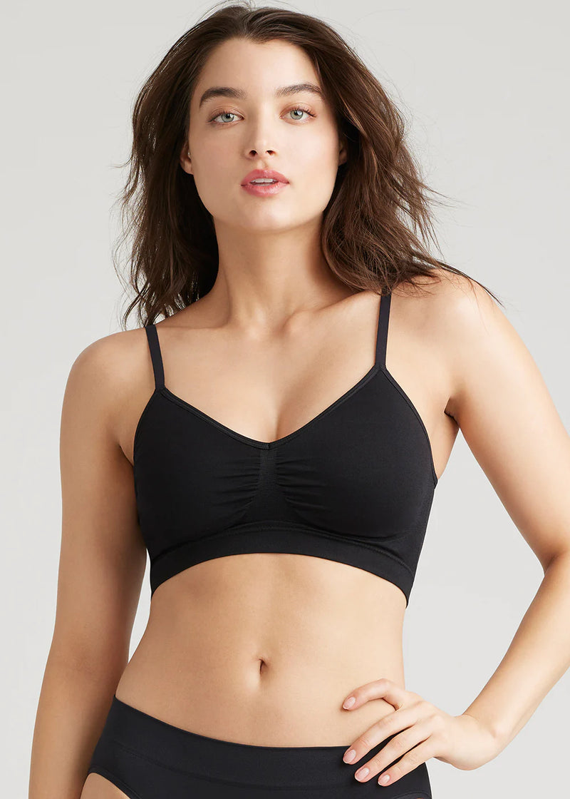Whitney Cooling Low Impact Unlined Sports Bra in Black by Yummie