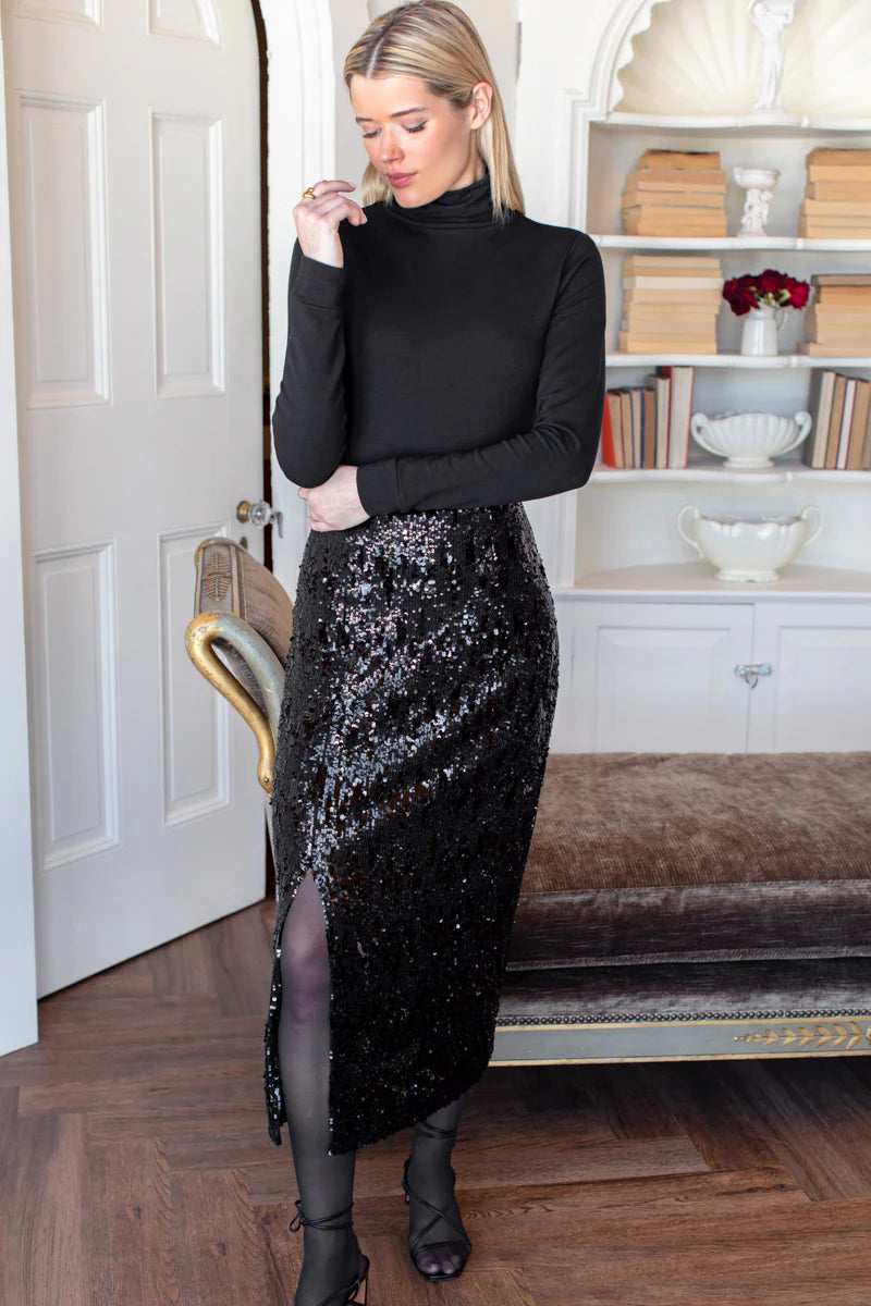 Emerson Fry Sequin Pencil Skirt