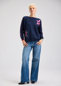Zaket & Plover Threaded Star Crew Sweater