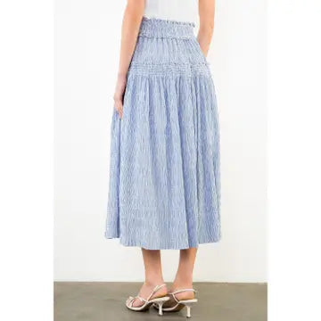 THML Striped Smocked Skirt