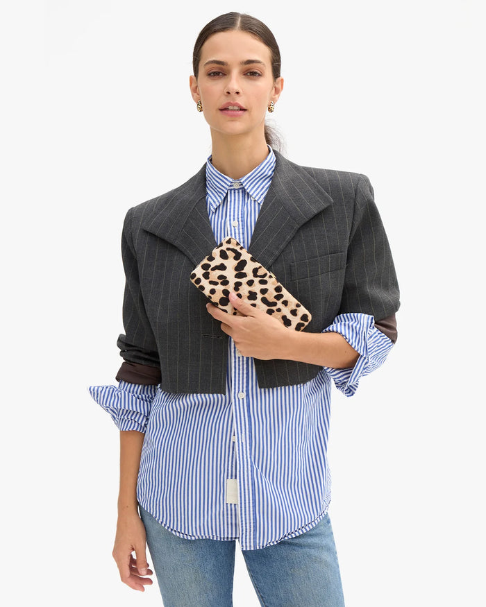 Clare V Le Tabac Snow Leopard Clutch