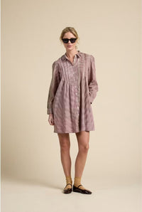 Trovata Olivia Mahogany Check Dress