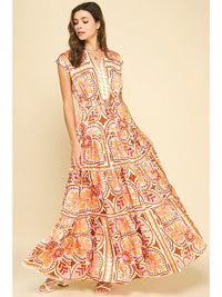 Pinch Floral Tiered Maxi Dress