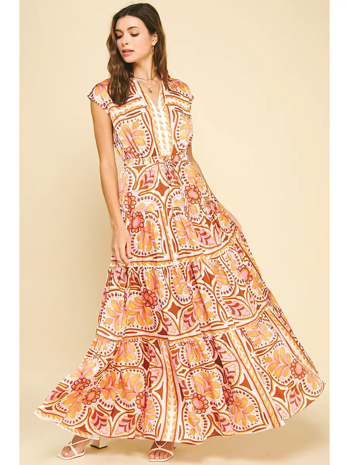 Pinch Floral Tiered Maxi Dress