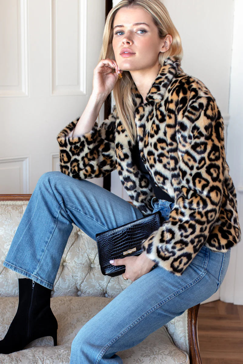 Emerson Fry Leopard Print Short Coat