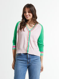 Zaket & Plover Stripe Trim Cardigan