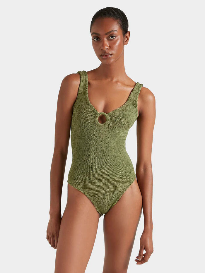 Hunza G Coverage Celine Swim Fabric Covered Hoops