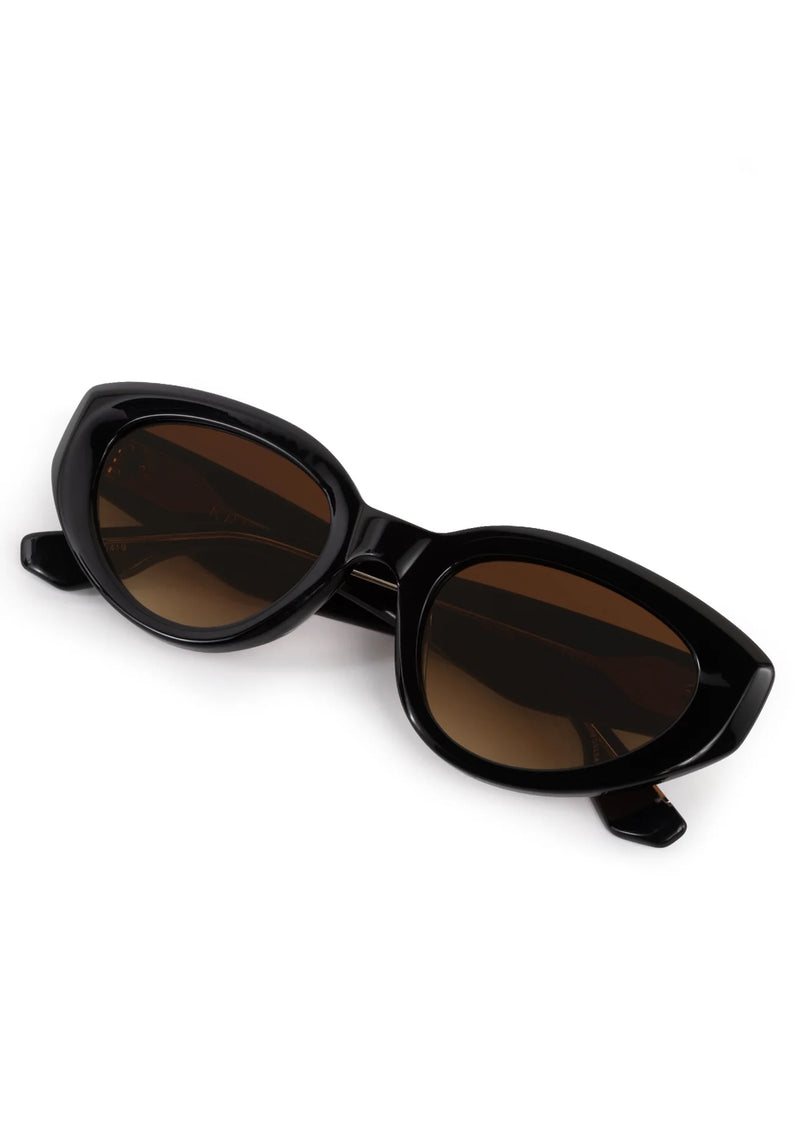 Krewe Irene Black + Black Crystal Sunglasses