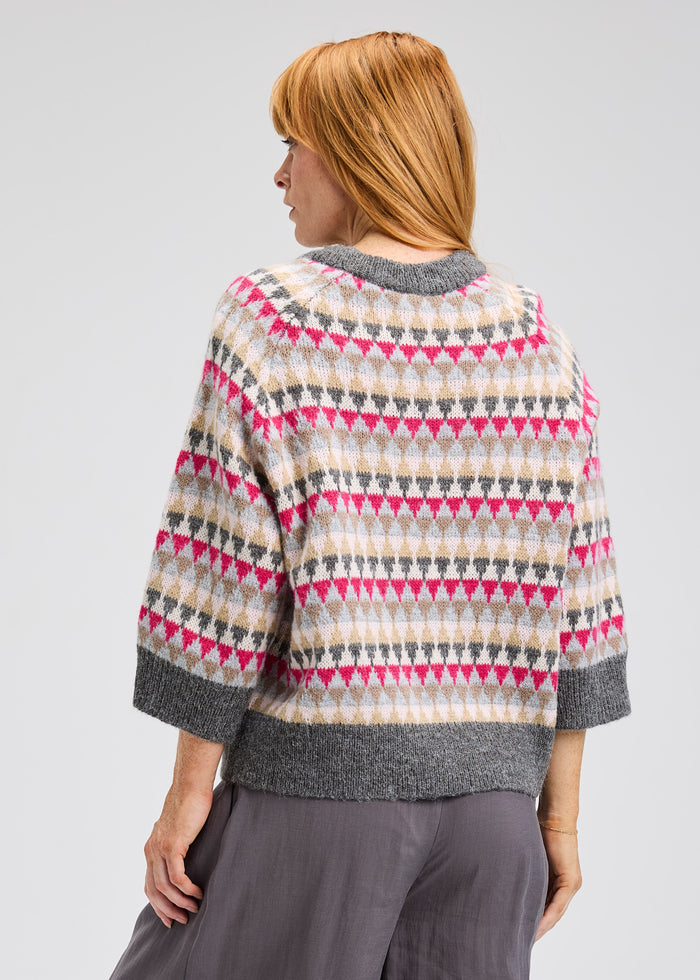 Zaket & Plover Mohair Fairisle Crew Sweater