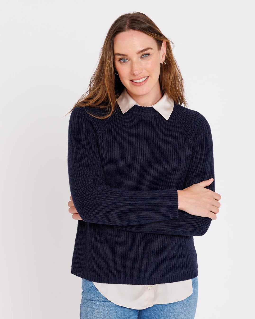 Pura Cashmere Cotton Fisherman Sweater