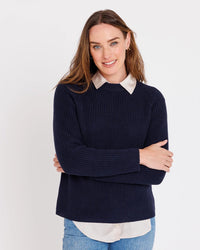 Pura Cashmere Cotton Fisherman Sweater