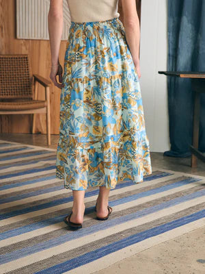 Faherty Ivy Floral Print Skirt