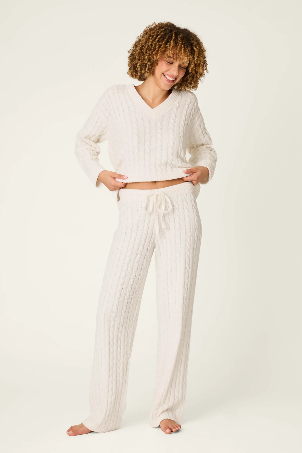 P.J. Salvage Cozy Chenille Cable Knit Pants