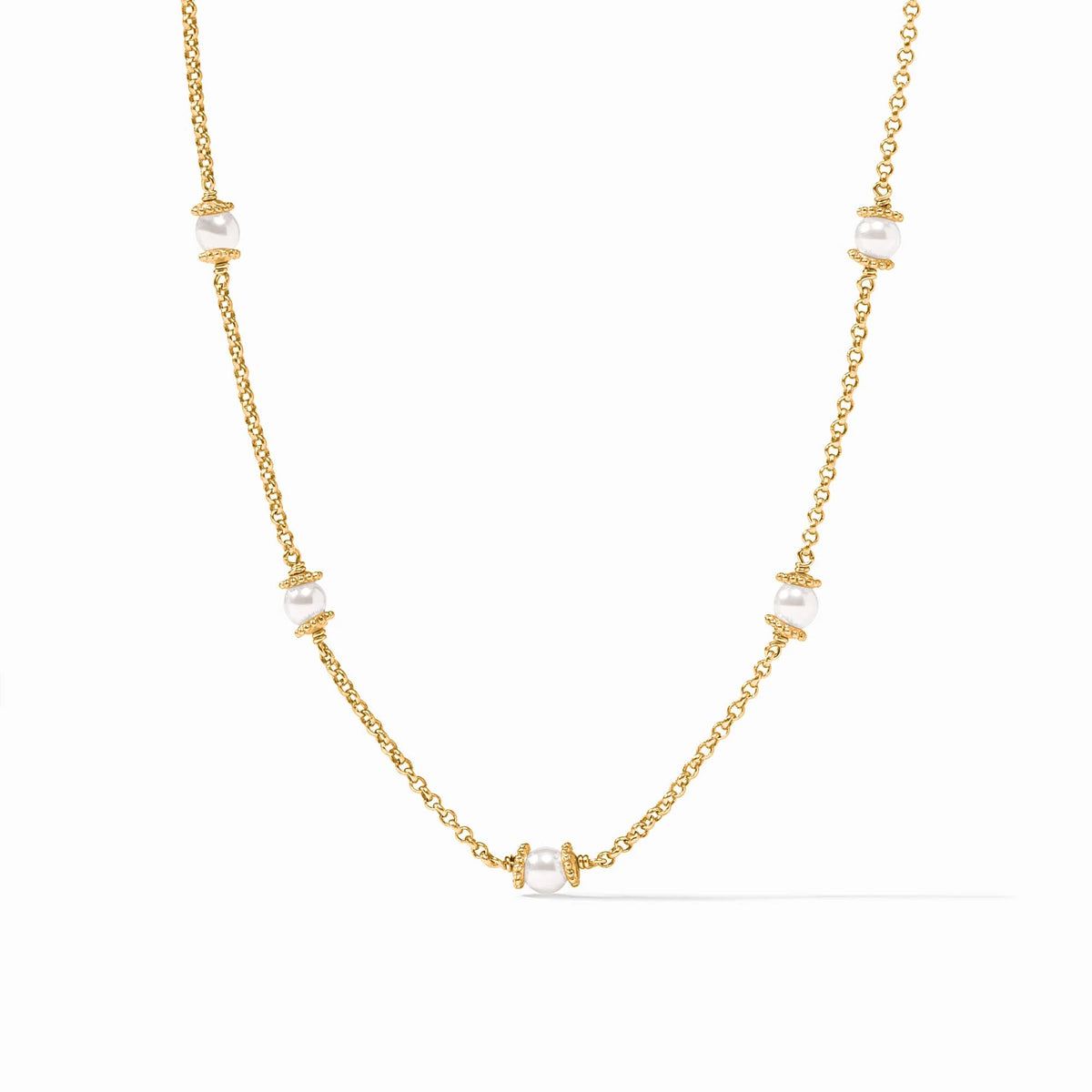 Julie Vos Hydra Delicate Station Pearl Necklace