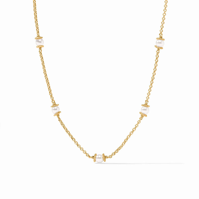 Julie Vos Hydra Delicate Station Pearl Necklace