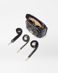 MZ Wallace Black Lacquer Medium Lock Crosby