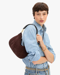 Clare V Petit Moyen Truffle Suede Handbag