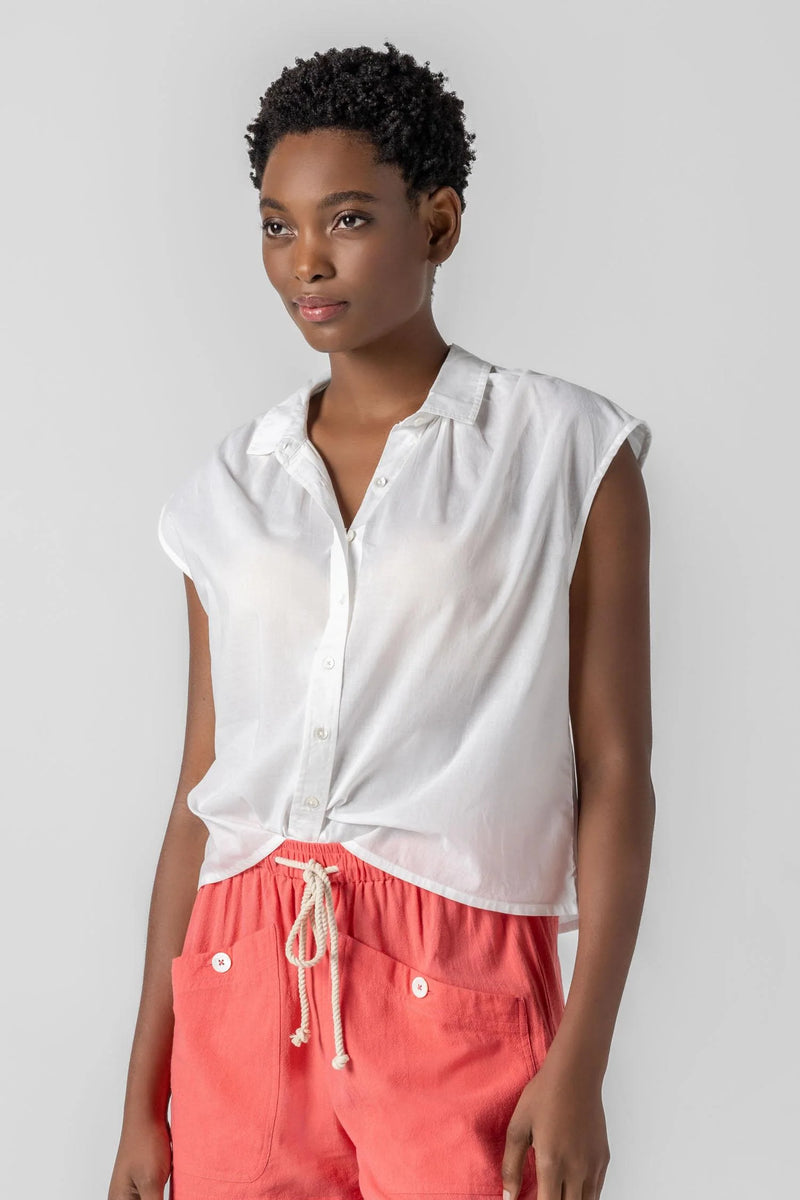 Lilla P Short Sleeve Button Down Shirt Final Clearance