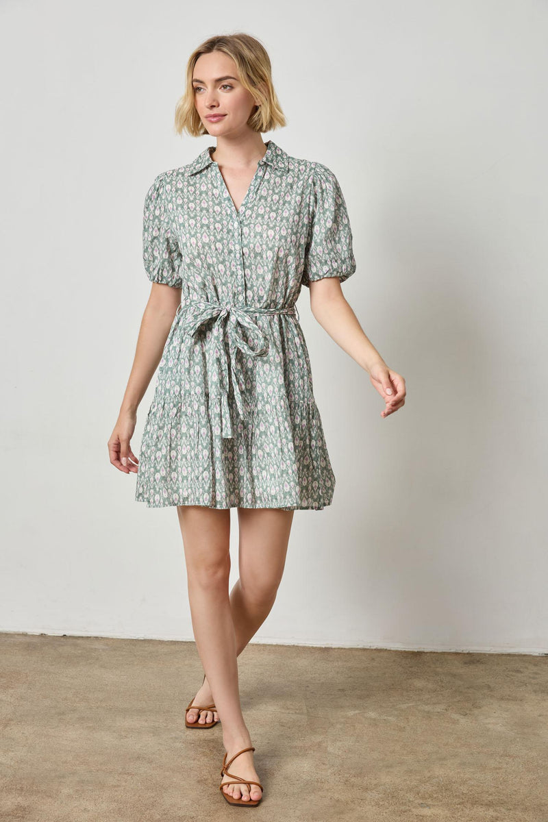 Lilla P Short Sleeve Tiered Peplum Dress