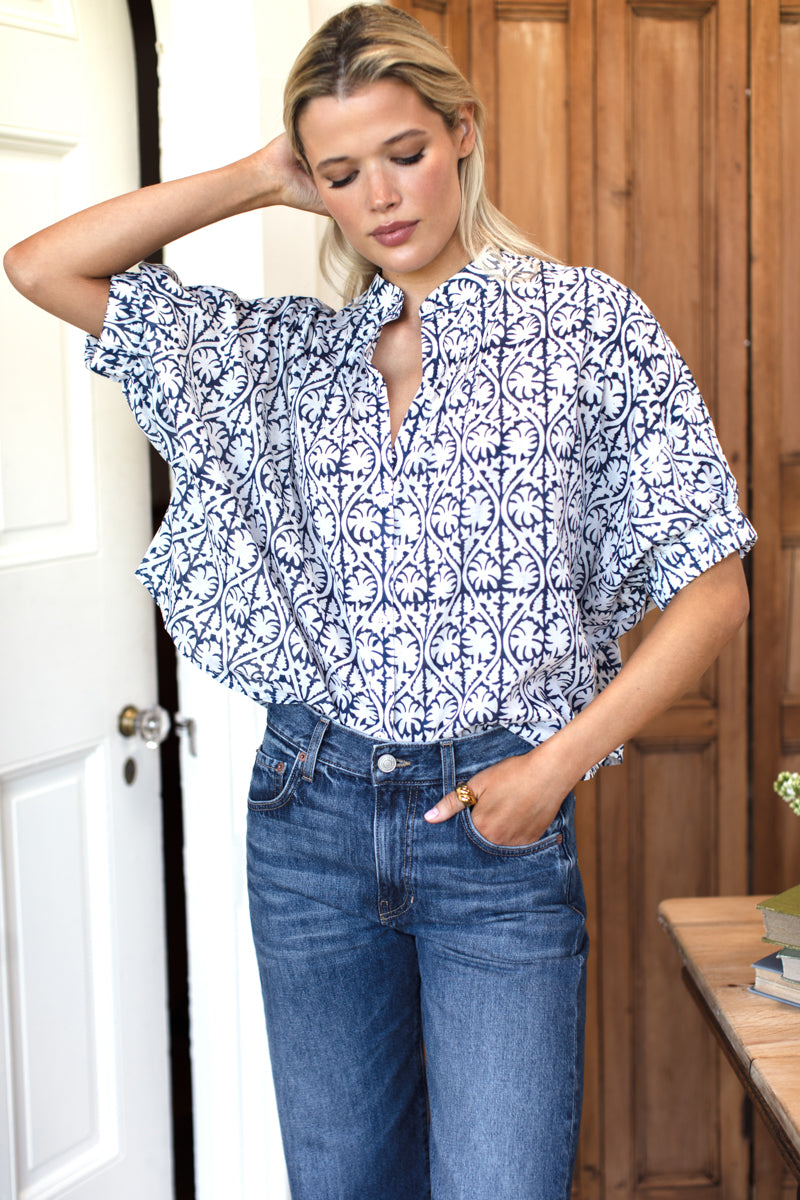 Emerson Fry Mandarin Collar Top