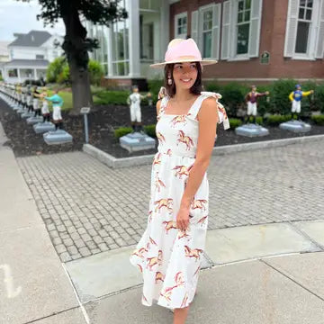 Kathleen Maeve Emma Bow Horse Print Maxi Dress