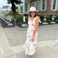 Kathleen Maeve Emma Bow Horse Print Maxi Dress