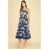 Pinch Bold Floral Print Tiered Midi Dress
