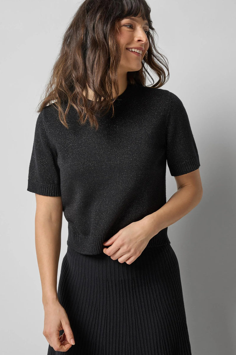 Lilla P Cotton Cashmere Short Sleeve Sparkle Sweater